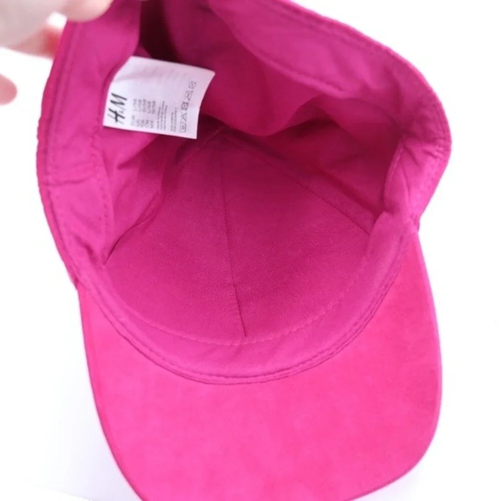H&M Bright Pink Barbiecore Fitted Hat Cap Kearney NWT